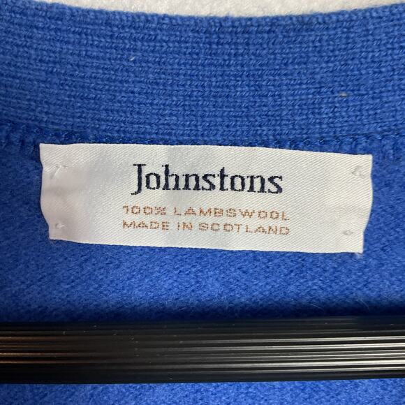 Johnstons of Elgin Mens Pure Lambswool Button up Vest Royal Blue Large - Picture 4 of 9